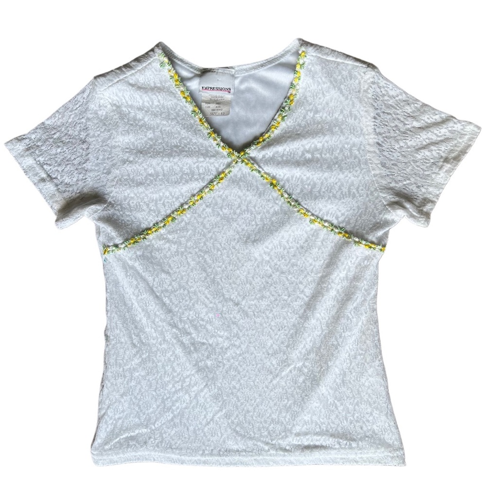 Vintage Expressions Flower Detail Top